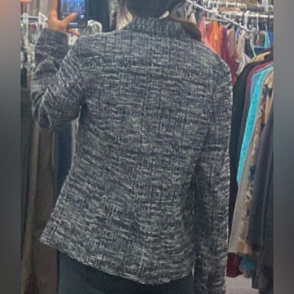 CABI Ladies 4 BLue & Black Twill Suit Jacket - Picture 7 of 8
